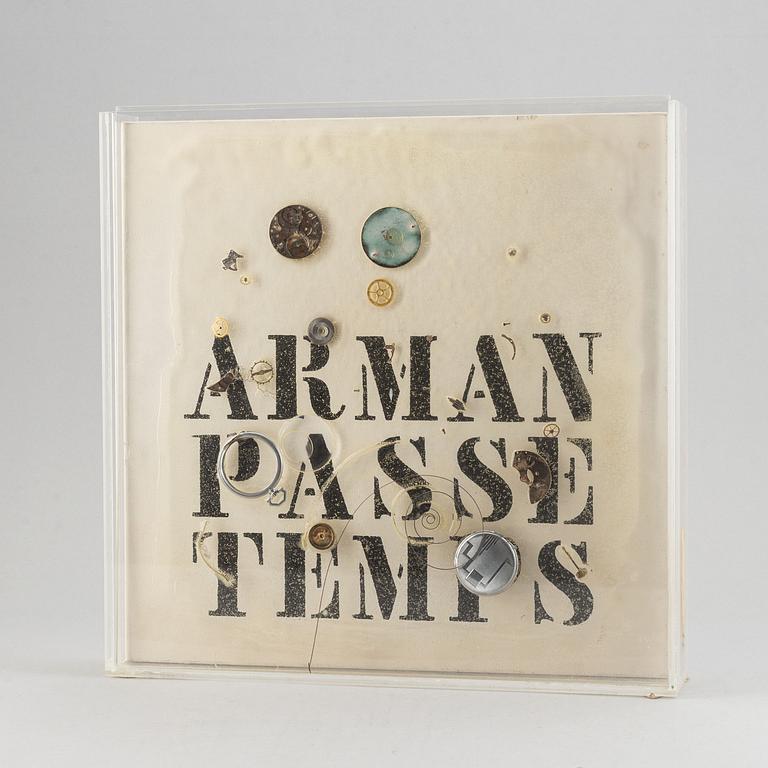 Fernandez Arman, multiple in metal and plexi glass, included portfolio with lithographs, signed and numbered 44/150.