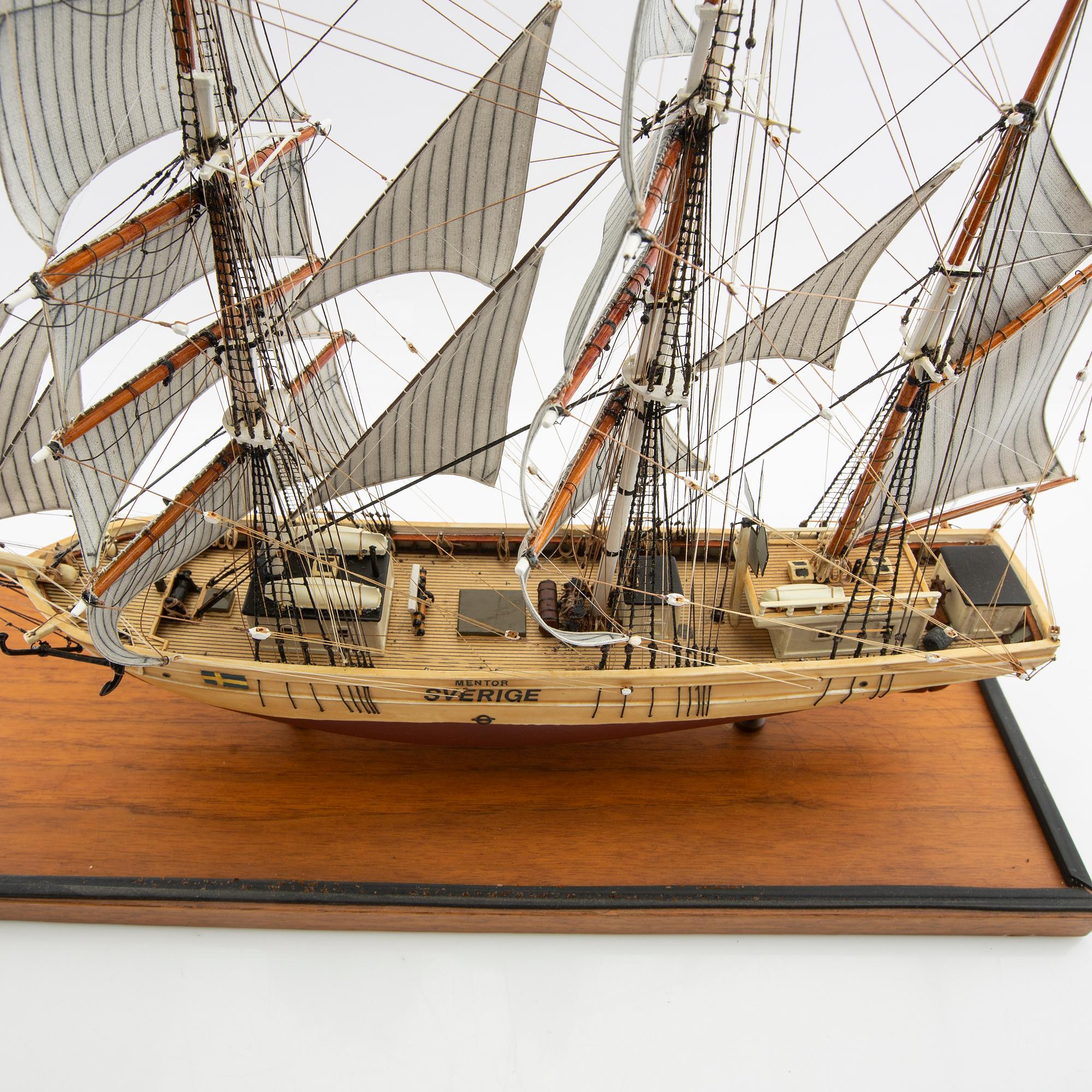 Fartygsmodell "Mentor", byggd av Sten Bergwall 1996.