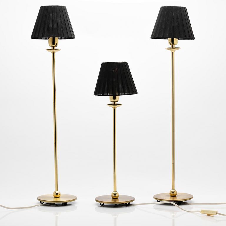 Table lamps, 3 pcs, Tyringe Konsthantverk AB, circa 2000.