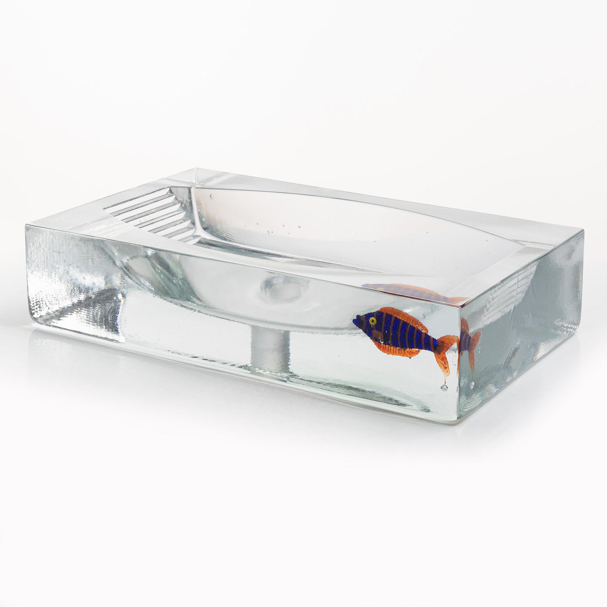 Kjell Engman, Wash basin, glass, "Lagoon", Kosta Boda.