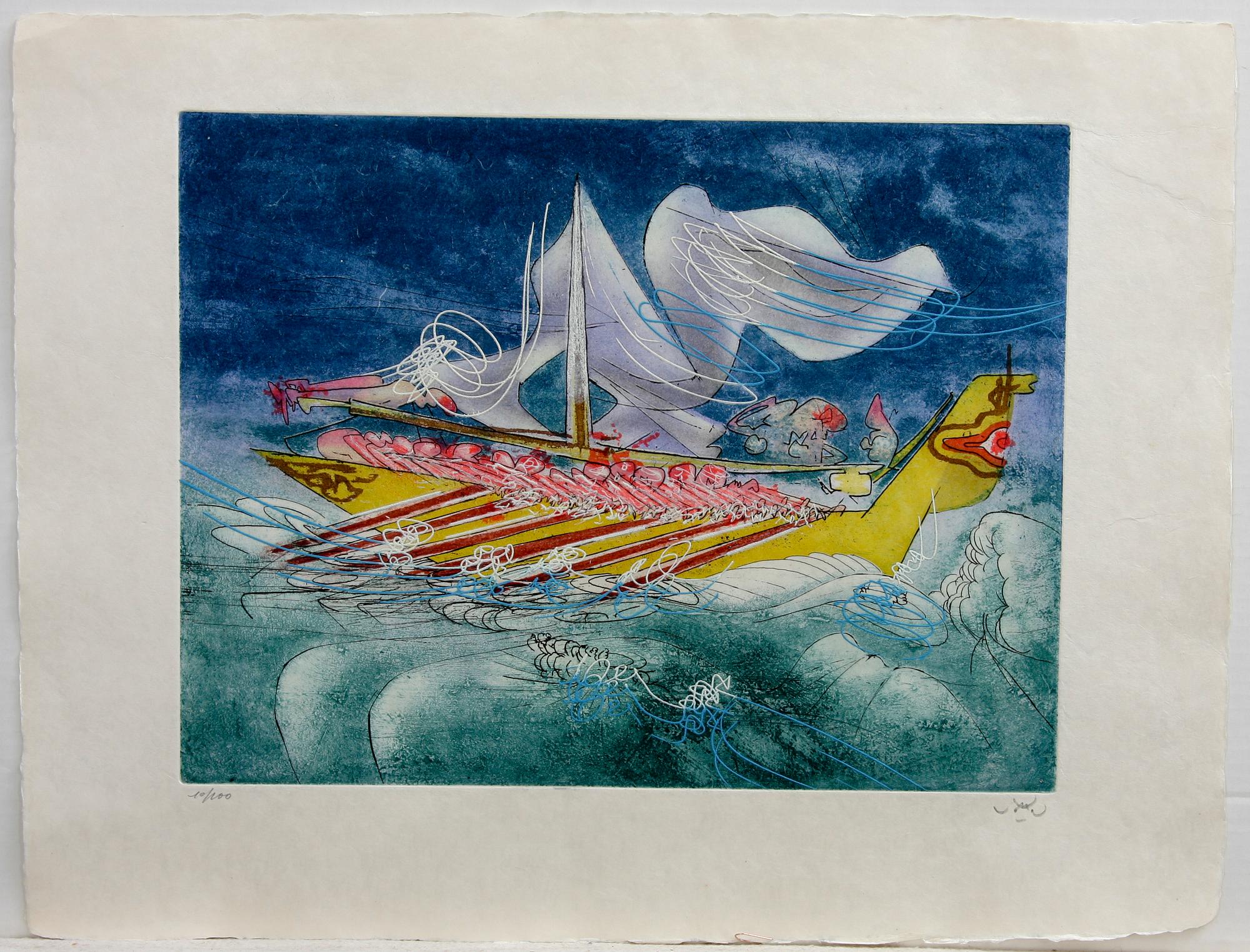 ROBERTO MATTA, färgetsningar, 3 st, sign och numr 10/100.