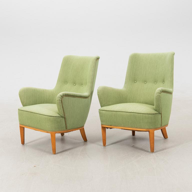 Armchairs, a pair of Nordiska Kompaniet (NK), mid-20th century,.