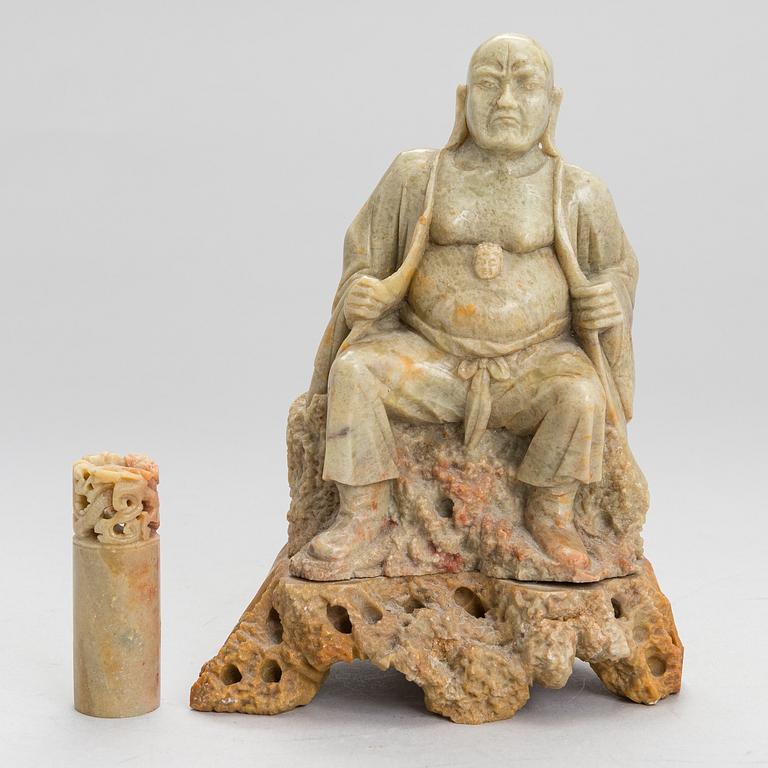 A 20th century Chinese soapstone sculpture.