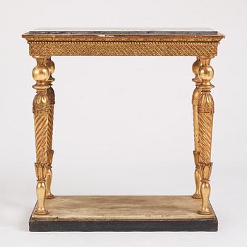 A late Gustavian console table, Stockholm, early 19th century.