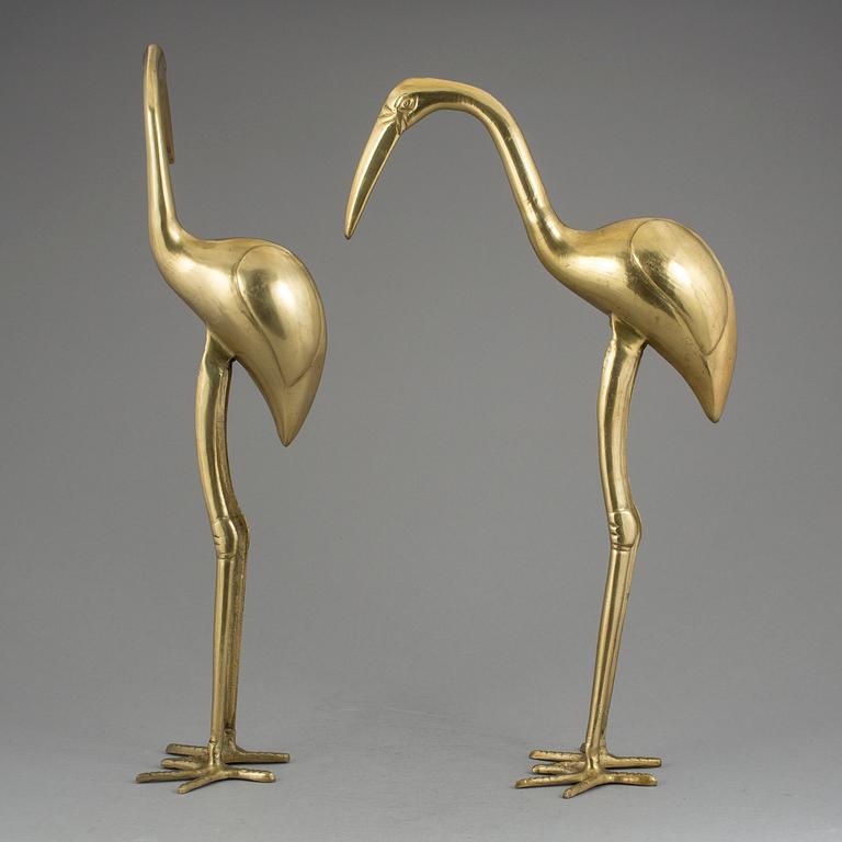 INREDNINGSSKUPTURER, 2 st, mässing, 1900-talets slut.