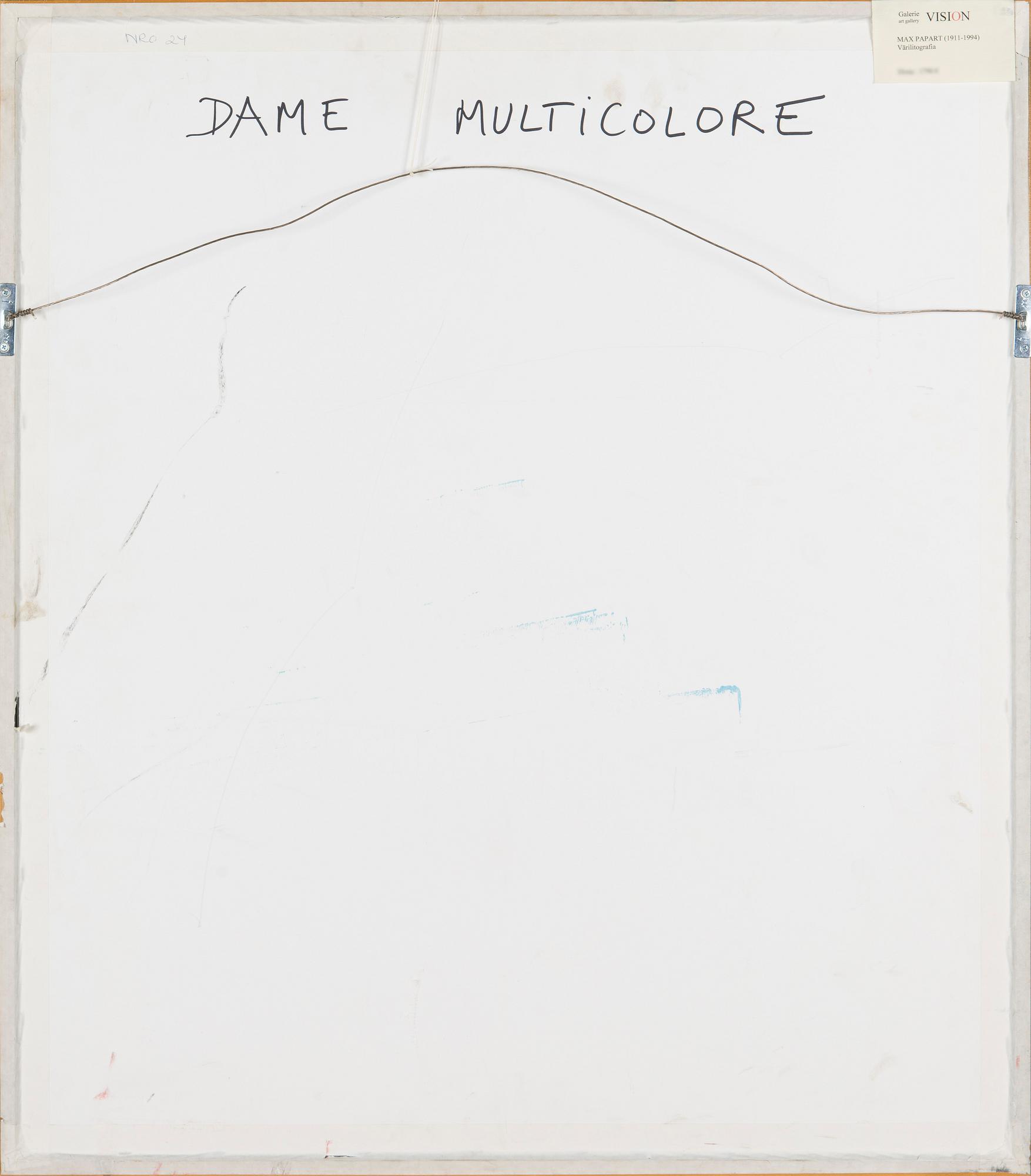 Max Papart, 'Multicolore Dame'.