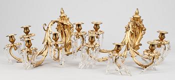 VÄGGAPPLIQUER, ett par, oscarianska, 1800-talets slut.