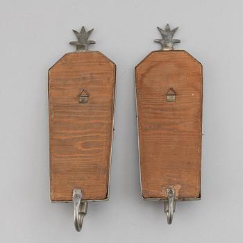 SPEGEL samt SPEGELLAMPETTER, tenn, 1930-tal.