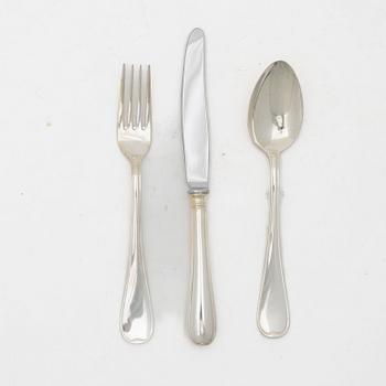 Bestickservis, 24 delar, silver, modell "Svensk rund", GAB, Eskilstuna, 2003-2005.