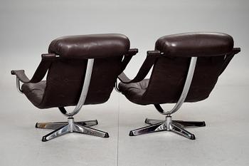 FÅTÖLJER, ett par, Göte Möbler, Nässjö, 1960/70-tal.