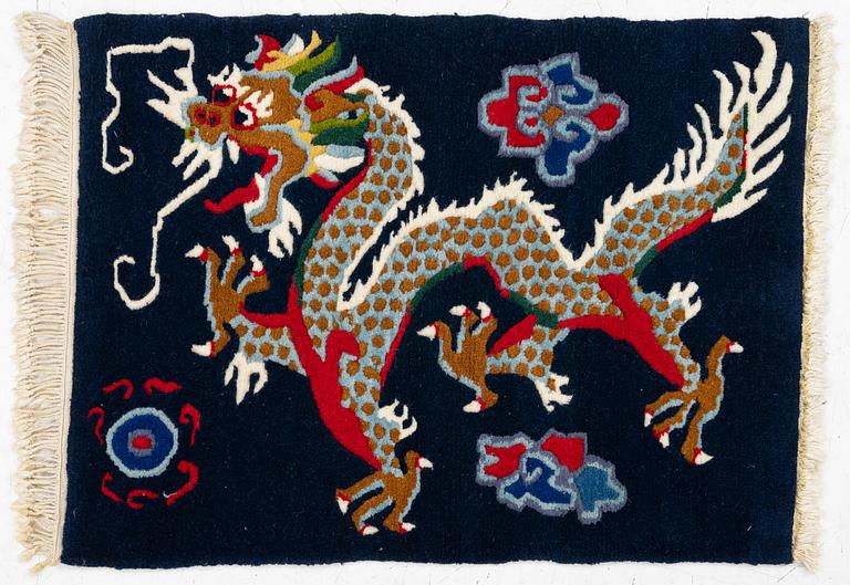 Rug, old Tibet, approx. 84 x 63 cm.