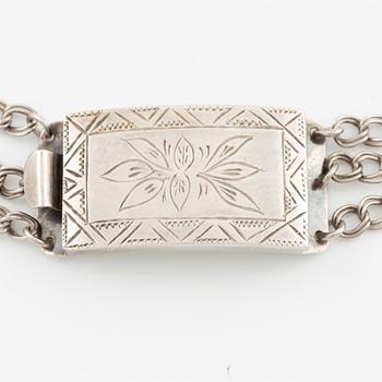 Necklace, silver, folk costume jewellery.