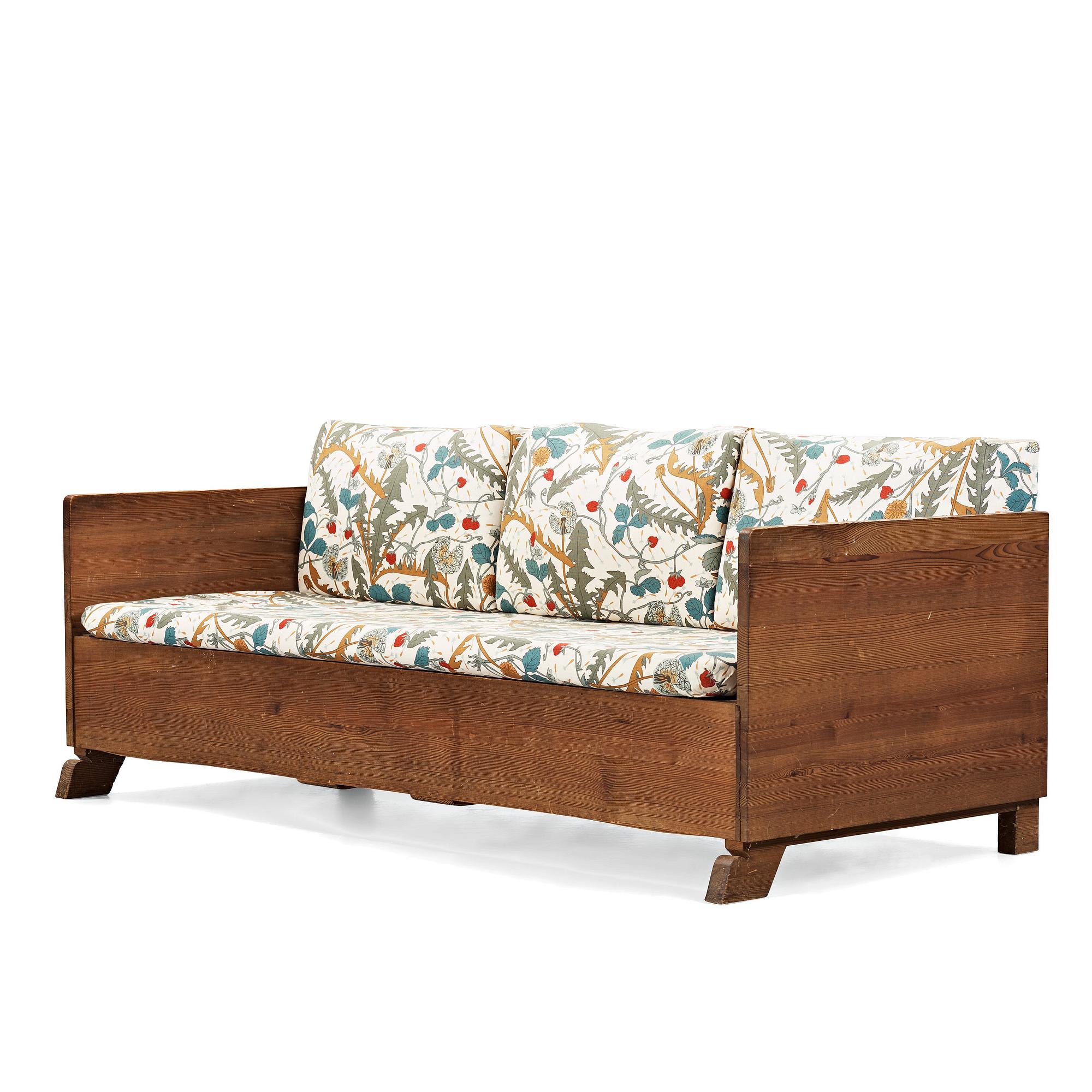 Axel Einar Hjorth, a stained pine sofa "Sport", Nordiska Kompaniet, Sweden 1930's.