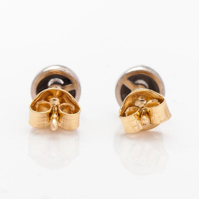 Örhängen, 18K guld och diamanter, Sandberg.