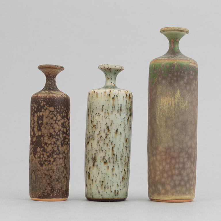 Rolf Palm, a set of ten stoneware miniature vases, Mölle.