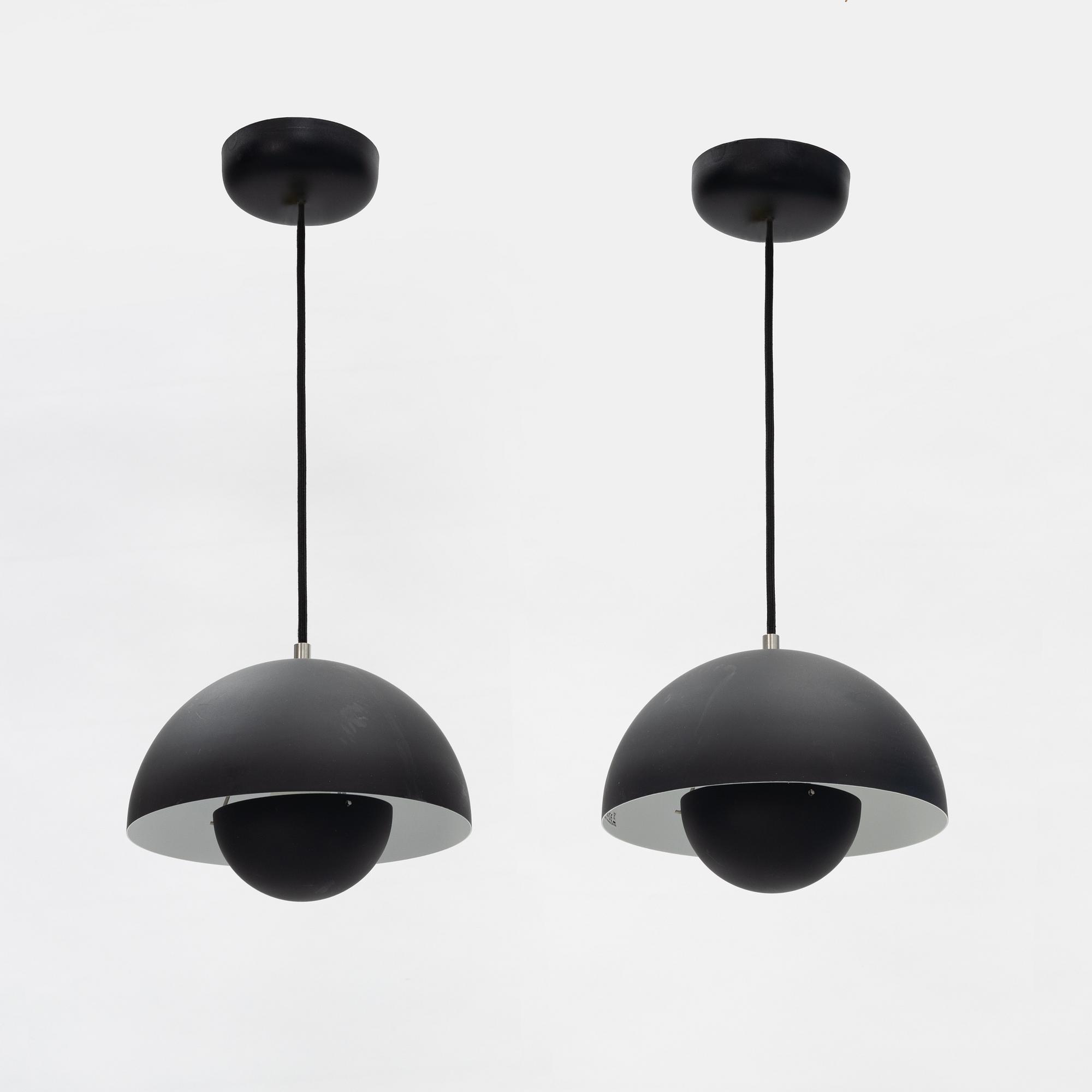 Verner Panton, taklampor, ett par "Flowerpot", VP1, &tradition.