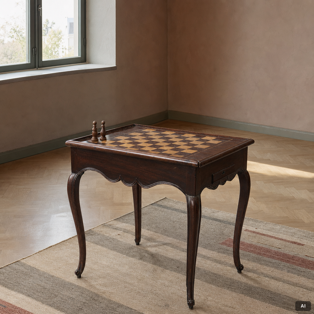 Table/game table, Rococo style, 19th century.