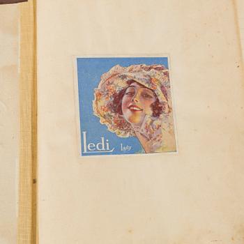 a collection of 1920's cigarette labels.