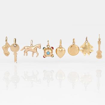 PARTI BERLOCKER, 7 st, 18K guld.