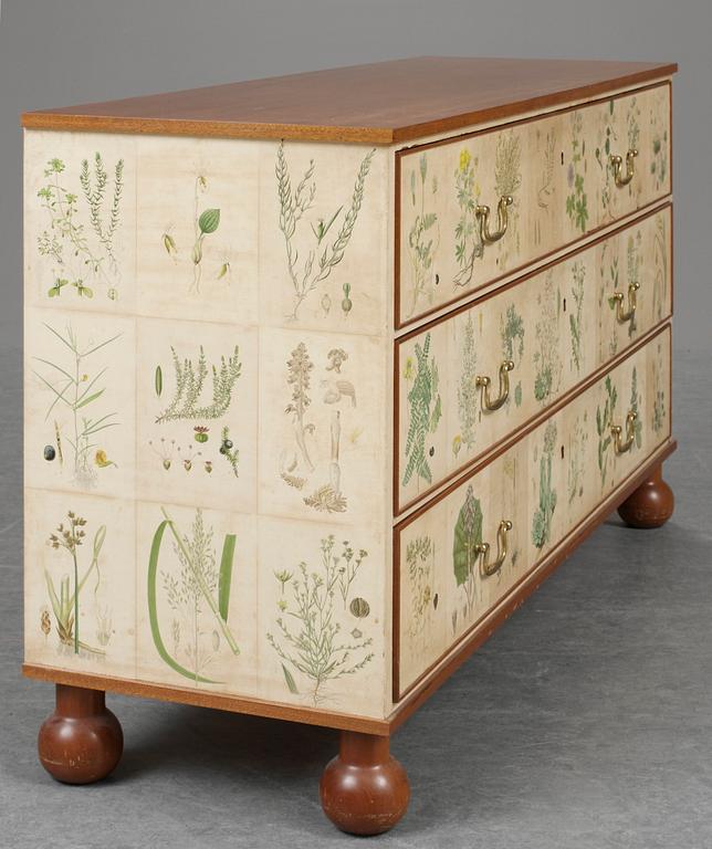 A Josef Frank chest of drawers, "Flora, Firma Svenskt Tenn, model 1050.