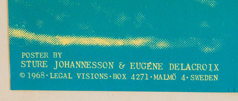 Sture Johannesson, färgserigrafi, utställningsaffisch, 1969.