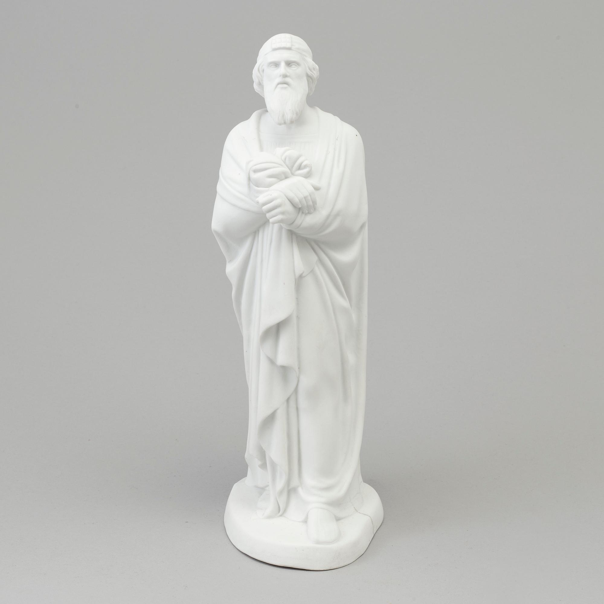 A bisquit sculpture of a 'Farisé' after Bertel Thorvaldsen. Bing & Gröndahl, Denmark, 20th Century.