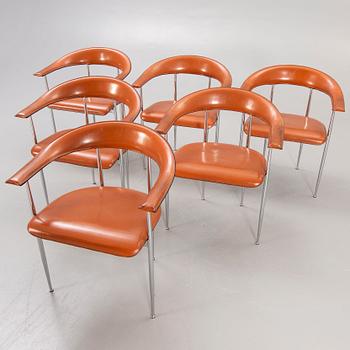 Giancarlo Vegni & Gianfranco Gualtierotti, a set of six armchairs for Fasem in the latter part of the 20th century.