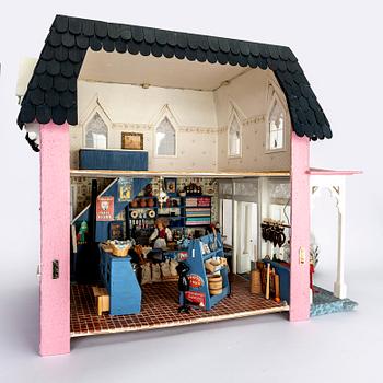 A handmade dolls house later part of the 20th century.