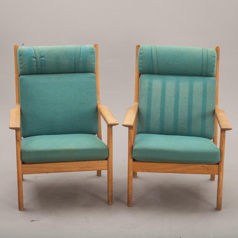 FÅTÖLJER, ett par, "GE265", Hans J Wegner, Getama, etikettmärkta.