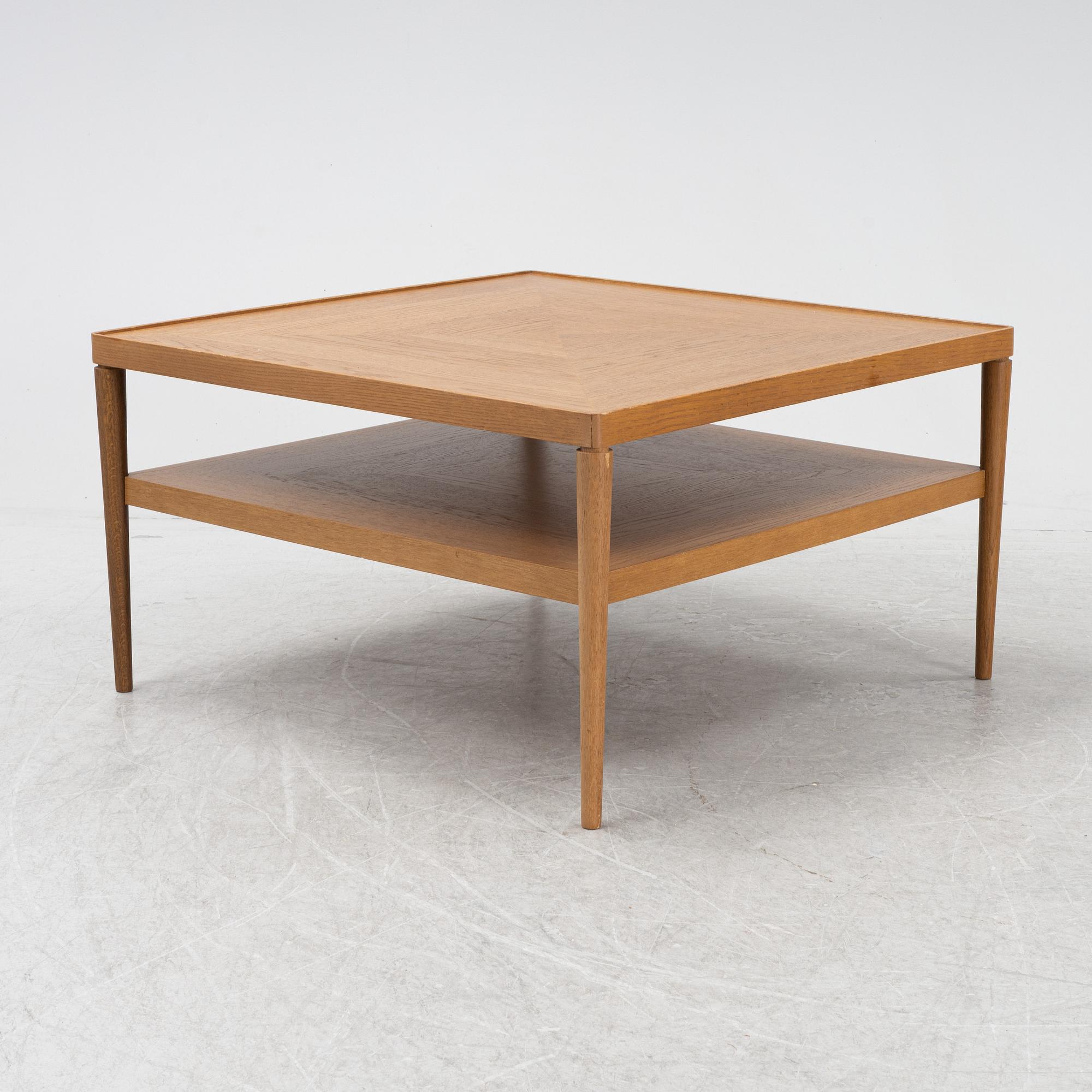 An oak veneered coffee table, Stockholm series, IKEA.