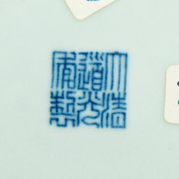 A Republic blue and white dish, with Daoguang's seal mark.