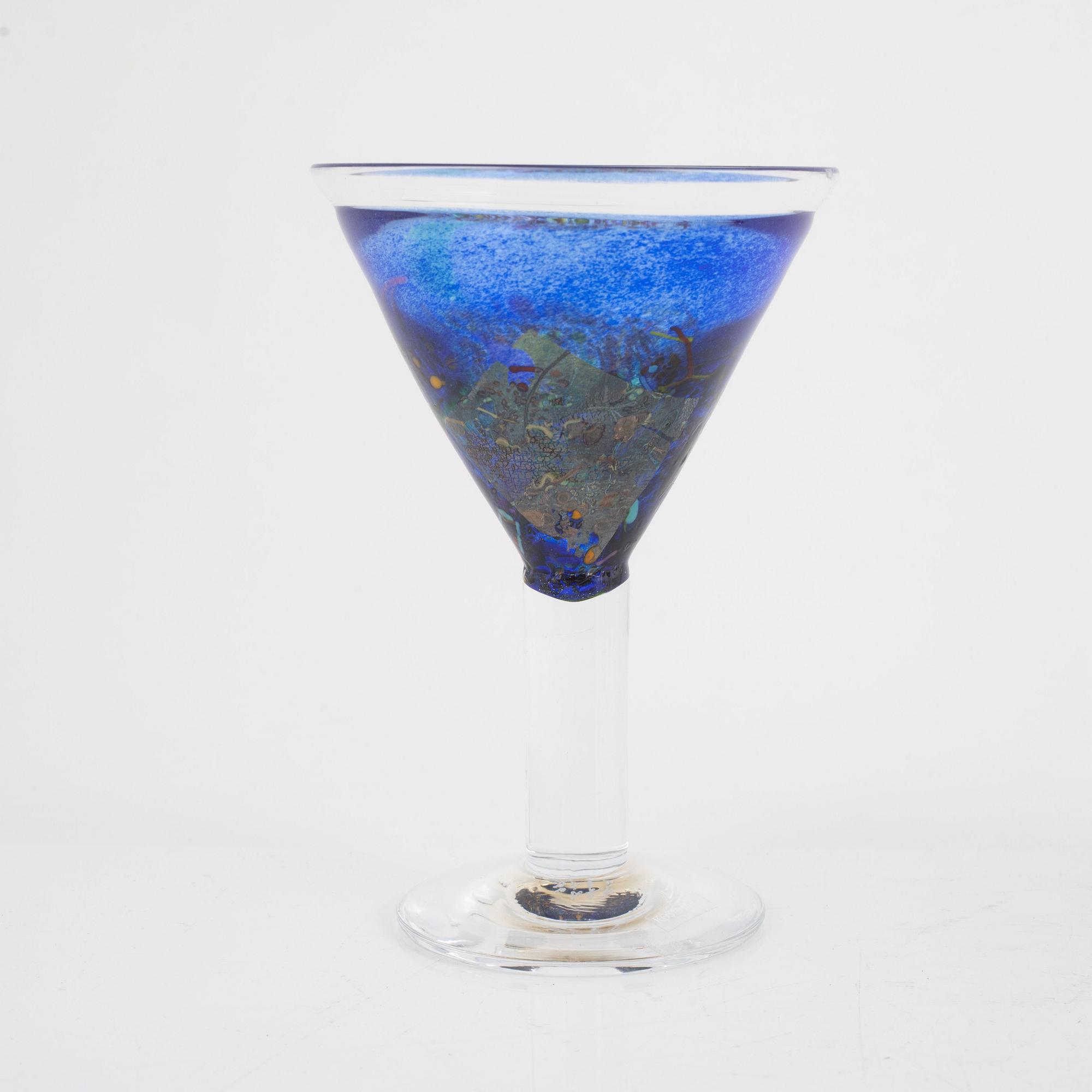 Bertil Vallien, coctailglas 10 st, "Satellite", Kosta Boda.