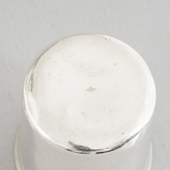 Four French silver beakers, Paris, 19th Century.