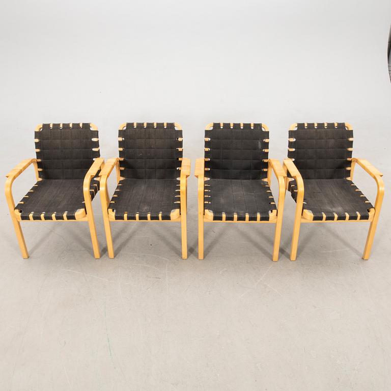 Alvar Aalto, armchairs 4 pcs model no. 45 Aetek Finland, later part of the 20th century.