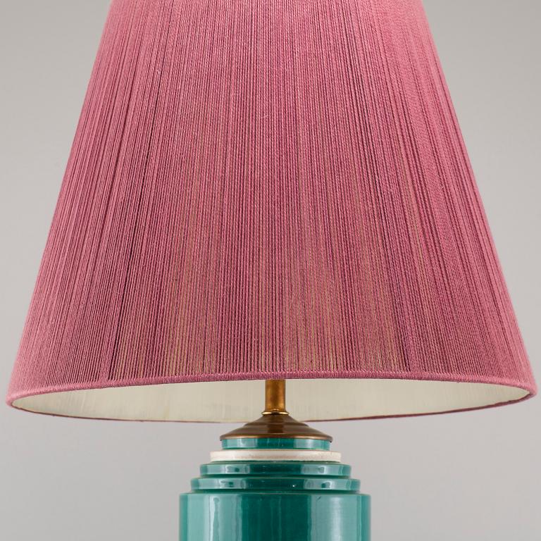 A 1960's ceramic vase remade to lamp base by ETTORS SOTTSASS for Il Sestante, No 809, signed.