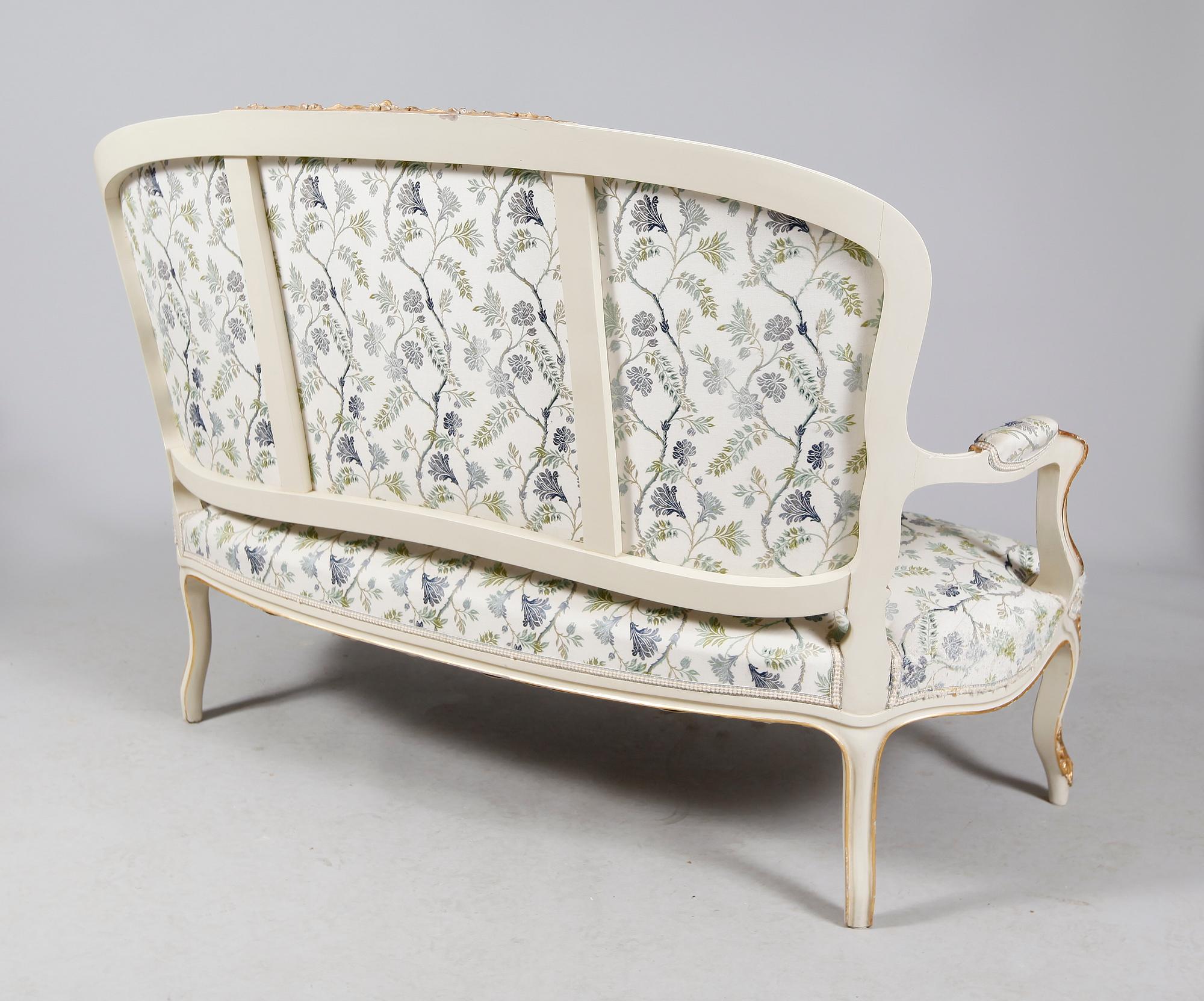 SALONGSMÖBEL, 9 del, rokokostil, 1900-tal.