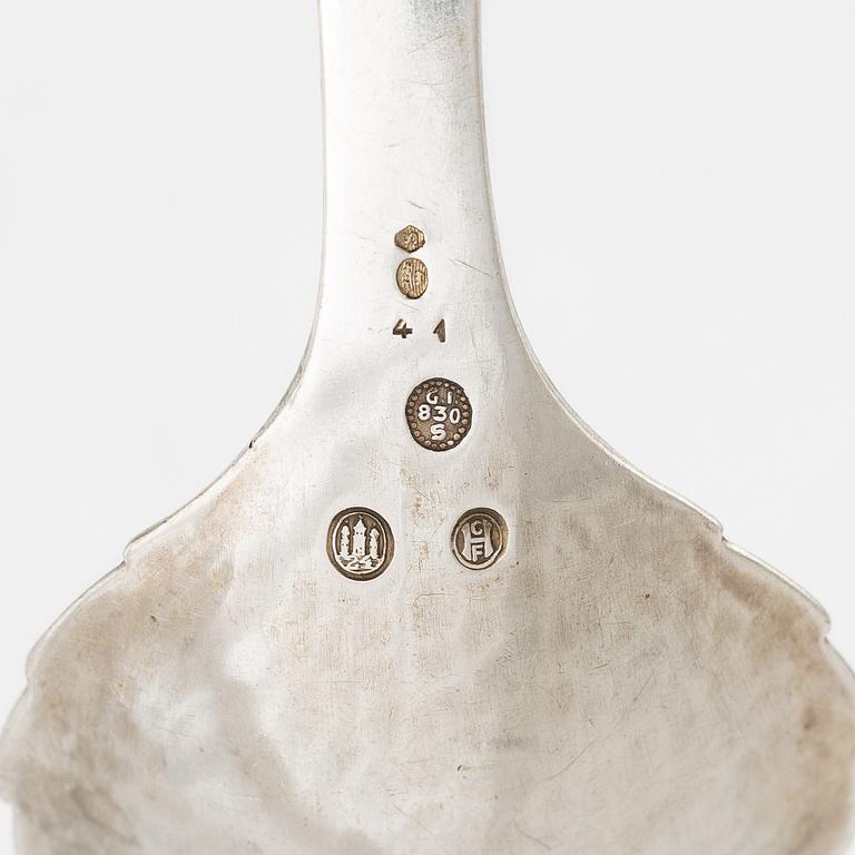 Georg Jensen, a pair of silver spoons, Denmark, 1924. .