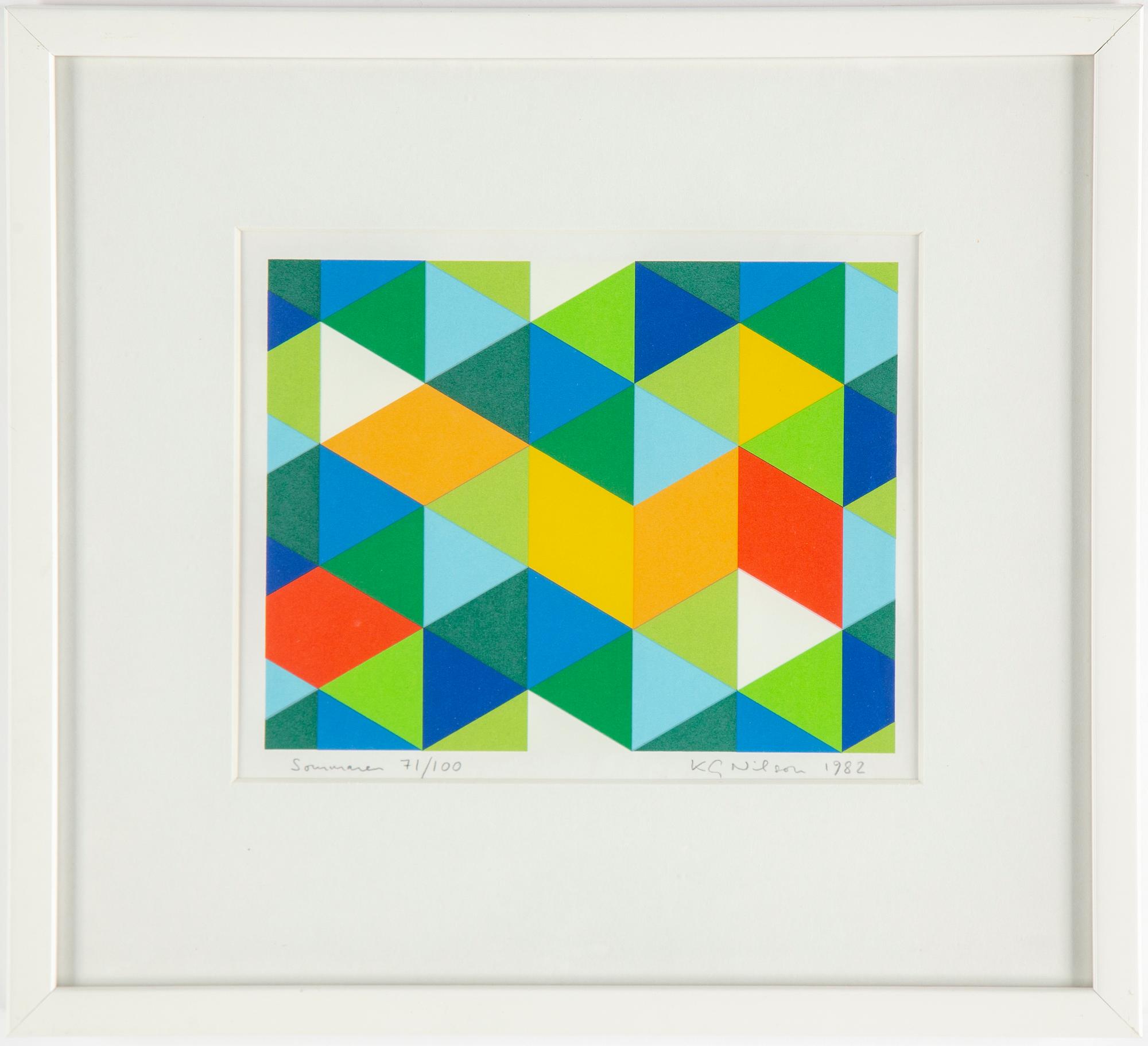 KG NILSON, a set of four silksceens, signed, numbered 71/100 and dated 1982.