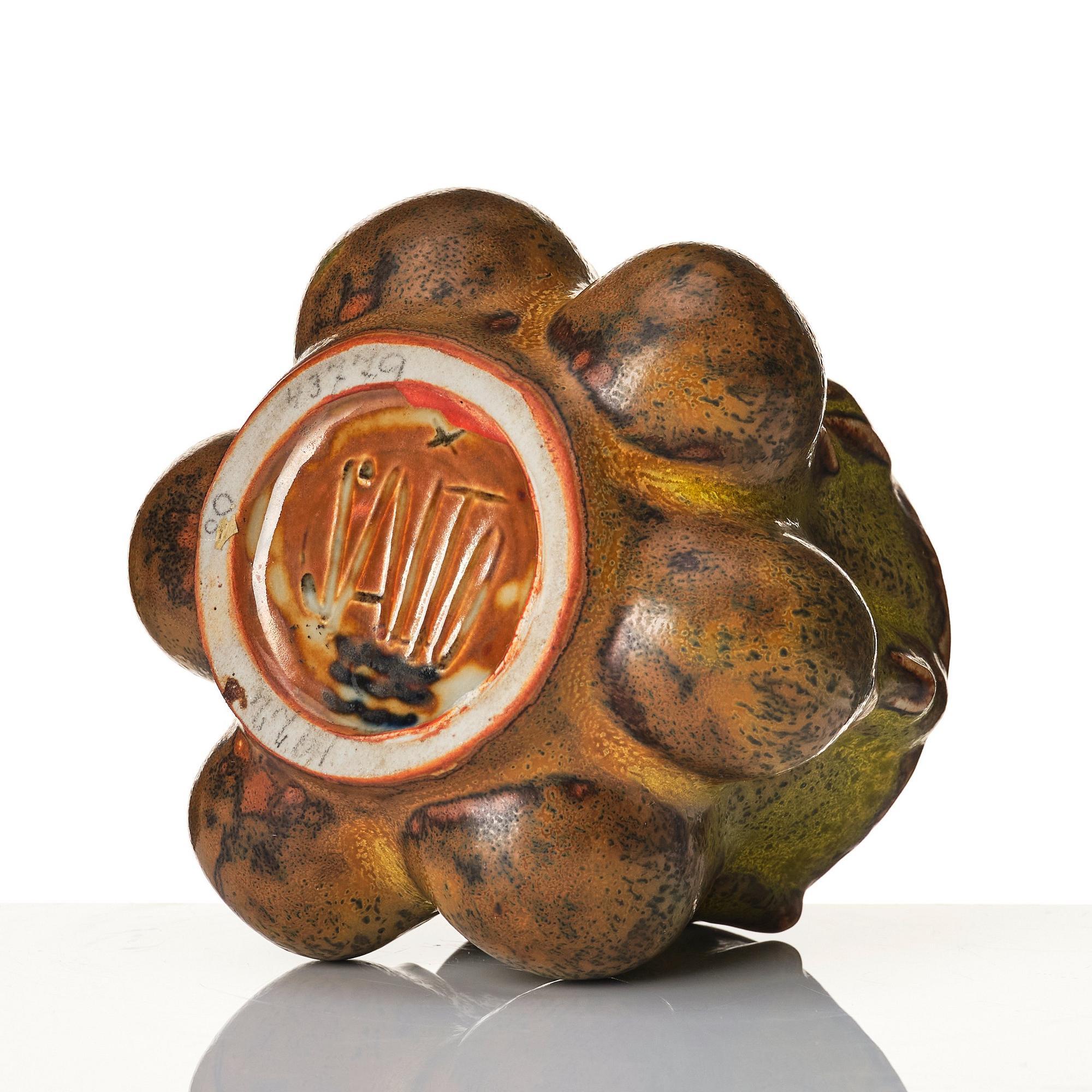 Axel Salto, a 'sprouting style' stoneware vase, Royal Copenhagen, Denmark mid 20th century.