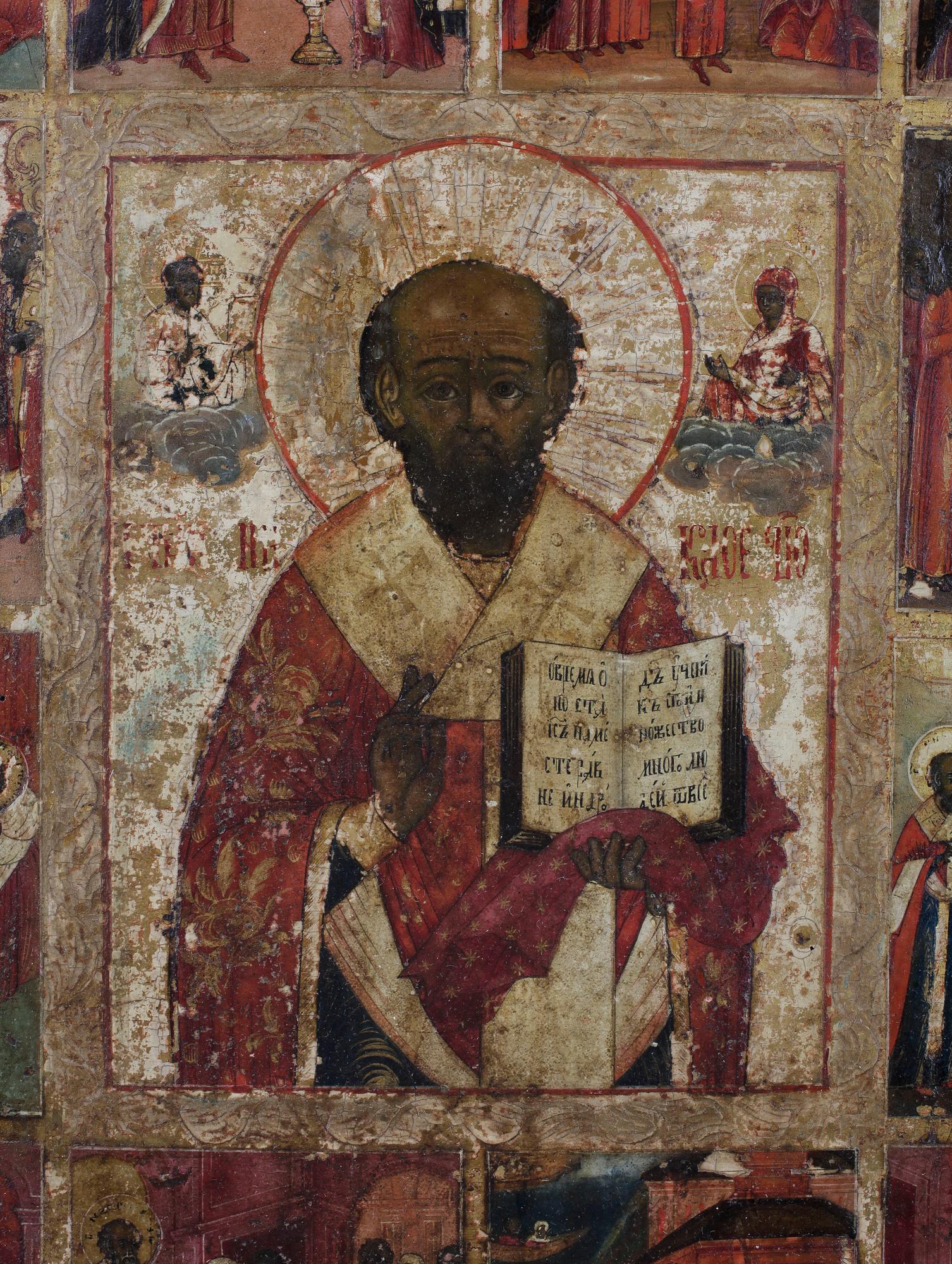 IKON, träpannå, Ryssland 1700-tal.