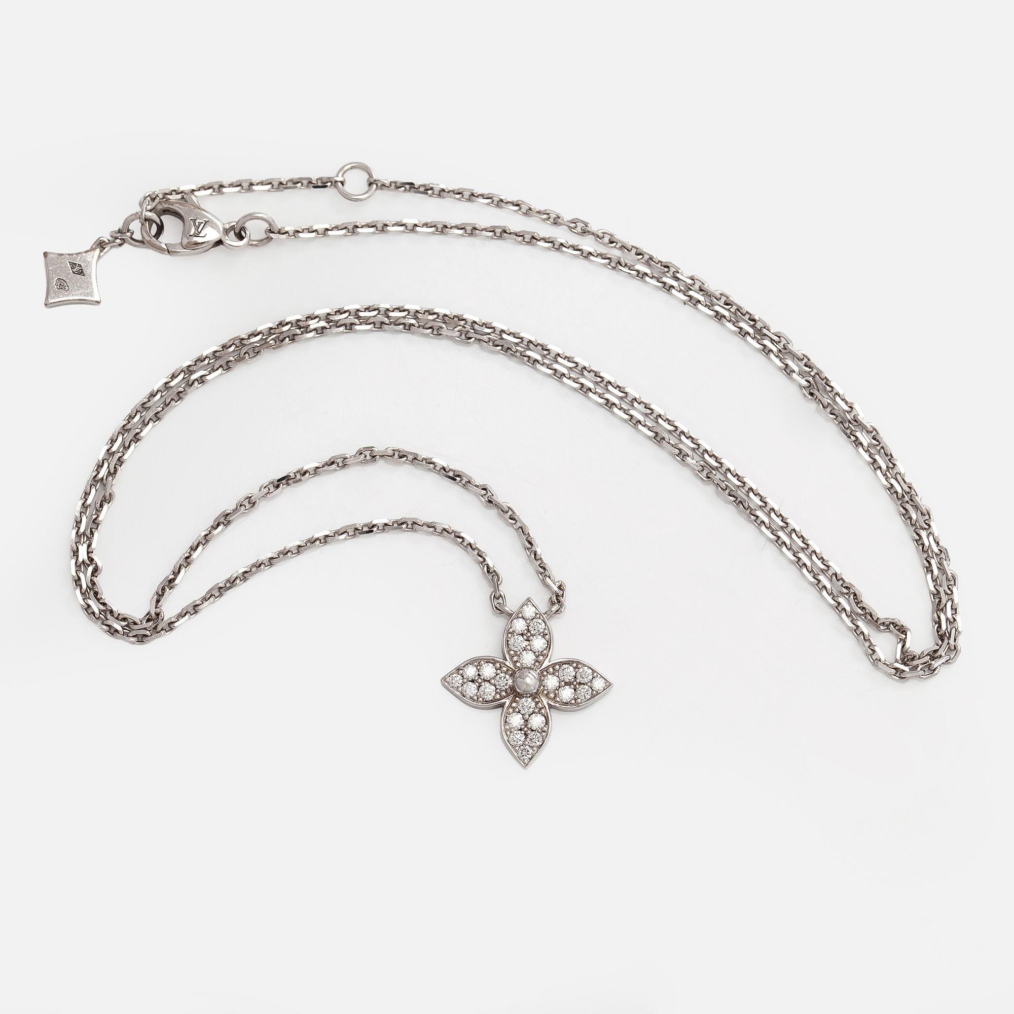 Louis Vuitton, kaulakoru, "Idylle Blossom Pendant", 18K valkokultaa ja timantteja.