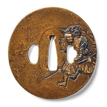 848. A signed Japanese Tsuba, Meiji period (1868-1912).