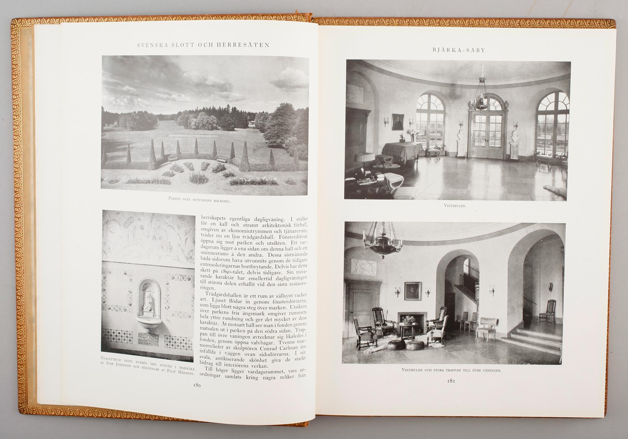 BÖCKER, 4 st, Svenska Slott och Herresäten, Bokförlaget Natur och Kultur, 1933.