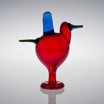 OIVA TOIKKA, A GLASS BIRD. Flycatcher. Signed O. Toikka Nuutajärvi 1793-2008, 1193/1215.