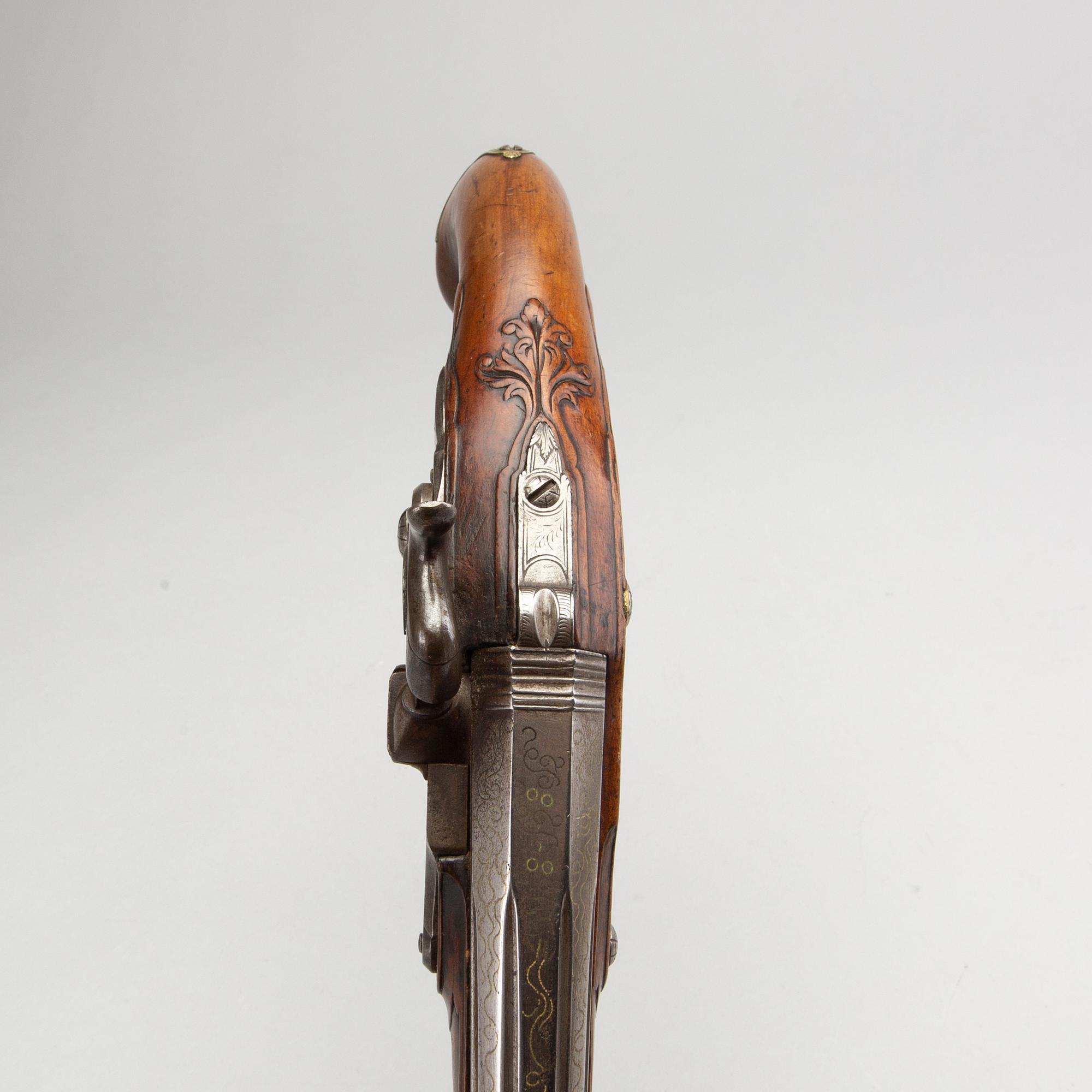 SLAGLÅSPISTOLER, ett par, Sverige 1700-talets andra hälft.