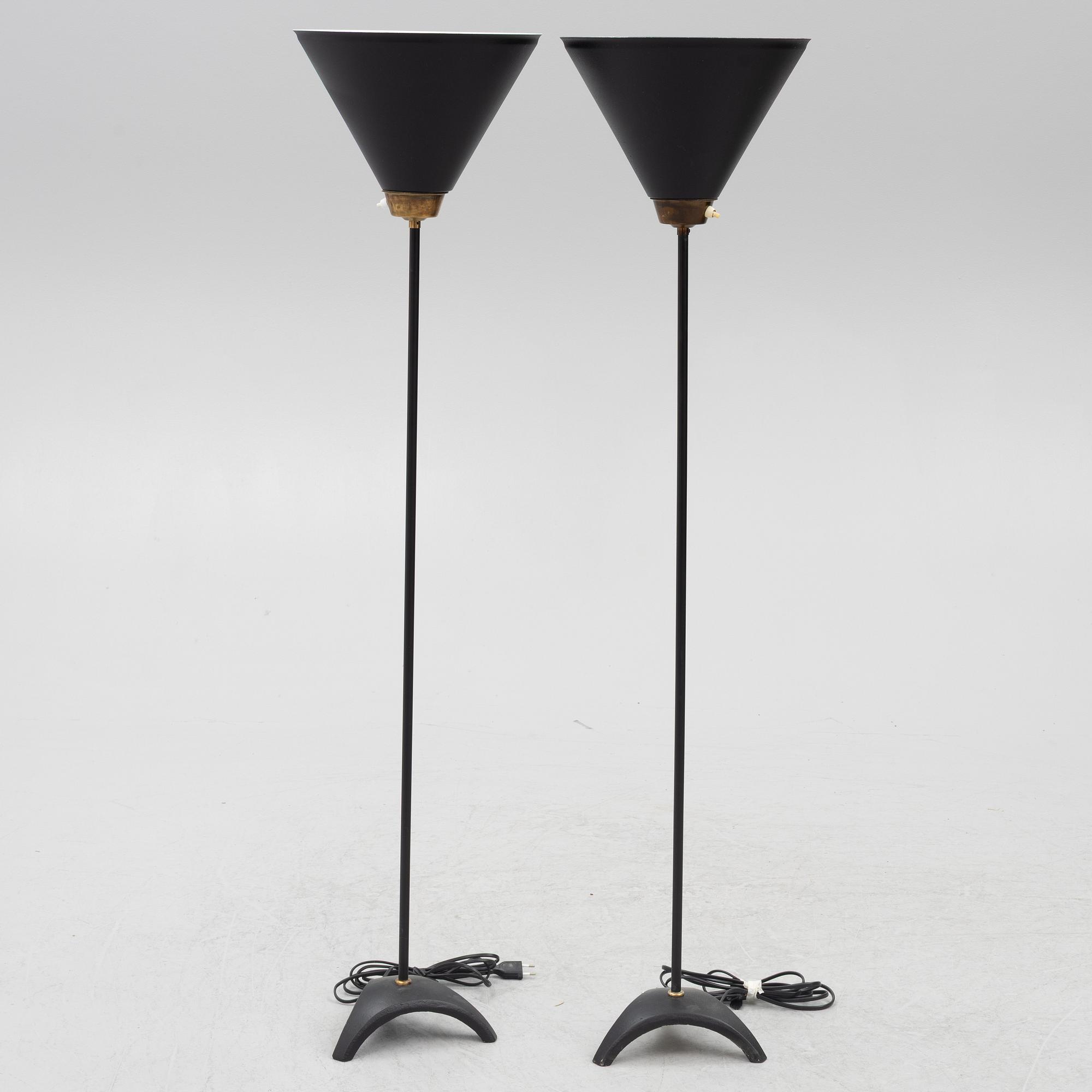 Golvlampor, modell G-12, EWÅ, ett par, 1900-talets mitt.