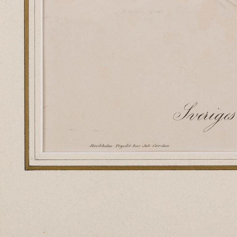 KRONPRINSPORTRÄTT, litografiskt tryck, Oscar II, ca 1840-42.