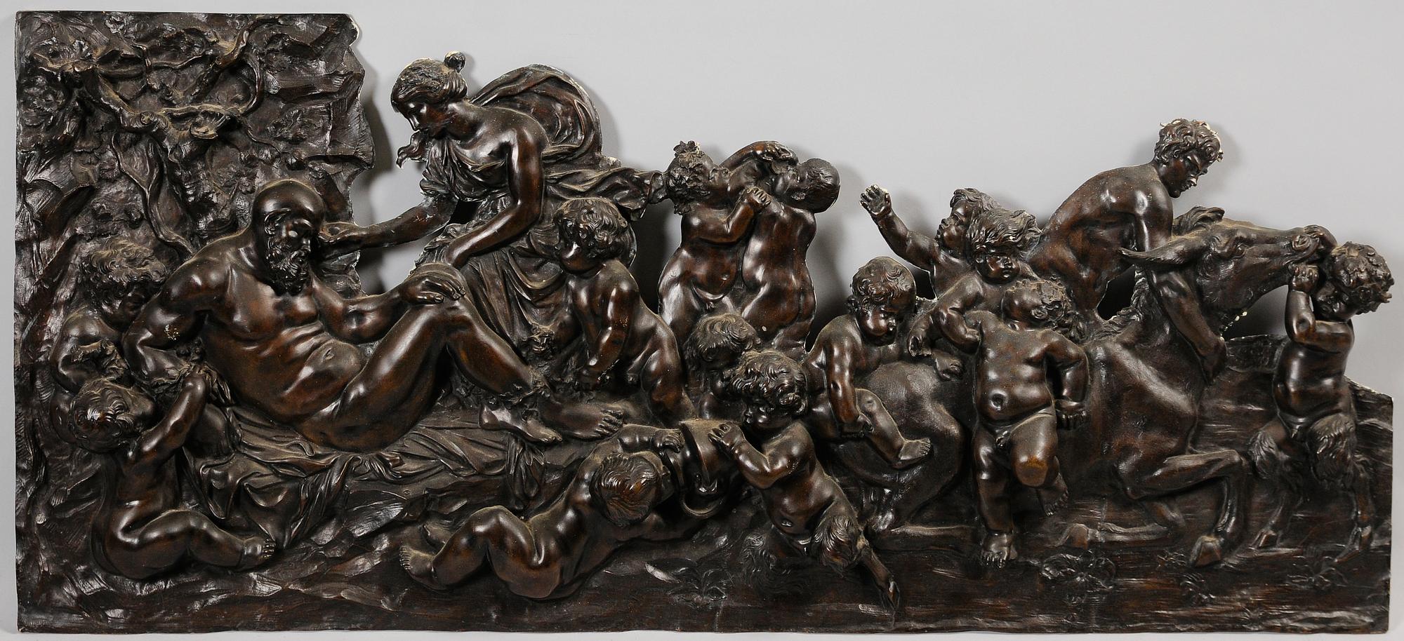 VÄGGRELIEF, brons, 1800-tal.