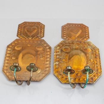 A pair of wall sconces, Baroque style, 20th century.