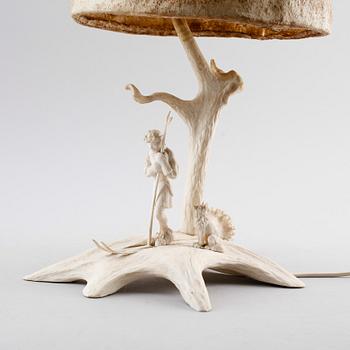 BORDSLAMPA, renhorn, KS 48, 1900-talets mitt.